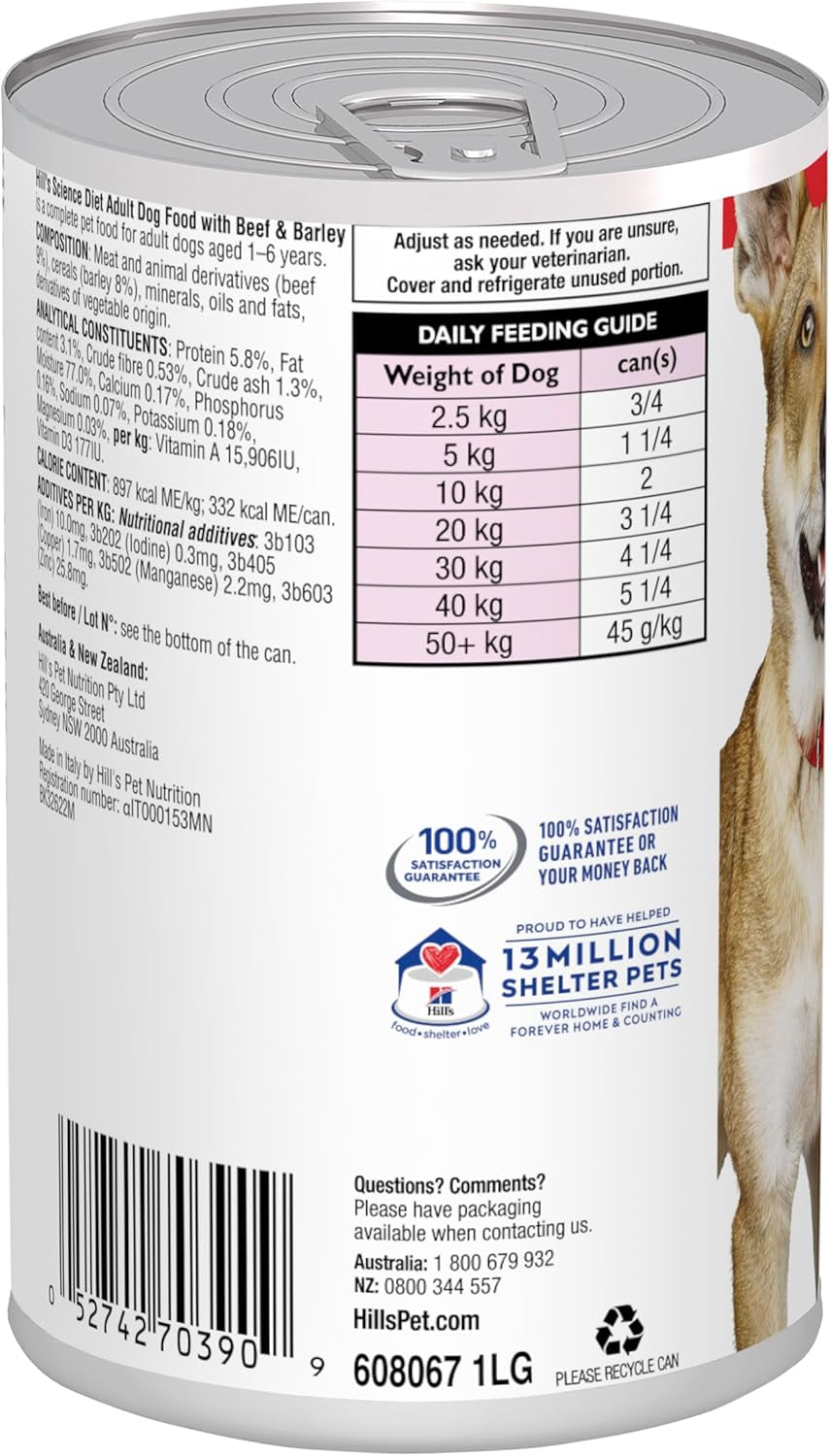 Adult with Beef & Barley Canned Wet Dog Food 12X370G